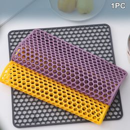Mats Pads Sink Mat Insulated Heat Resistant Soft Silicone Placemat Tableware Liner Honeycomb Design Home Kitchen Grid Dish Drying Solid 230720