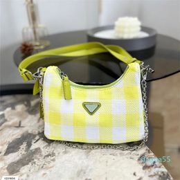 designer bags straw hobo bags tote bag plaid woven underarm canvas chain handbag woman clutch shoulder bags