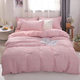 Bedding Sets Fashion Grid Set Mans Bedspread Comforter Cover Bed Linens Euro Sheet Double Duvet Nordic Home