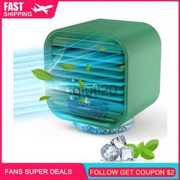 Electric Hair Dryer Portable Air Conditioner Fan Rechargeable Personal Air Cooler Quiet Mini Desk Evaporative Cooler Fan 3 Speeds Cooling Fan x0721