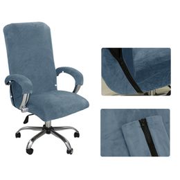 Chair Covers 3-piece/set Four Seasons Home Office Computer Chair Cover Modern Simple Elastic Brush Armchair Slide Size M/L 12 Colors 230720