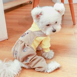 Dog Apparel Clothes Bear Bib Overalls For Small Puppy Pet Cat Autumn And Winter Cute Costume Coat Jacket