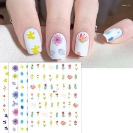 Nail Stickers 4Pcs/Set Flowers Art 3D Self Adhesive Decals For Acrylic Supplies Decorations Beauty Accessories