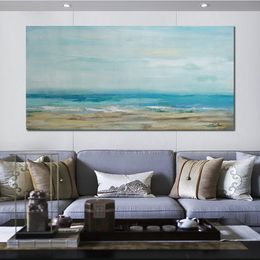 Abstract Canvas Art July Seacoast Hand Painted Artwork Painting for Office Space Modern Decor