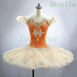 Peach orange Tutu pancake Nutcracker Christmas Tutu for Girls Performance Tutus Classical Ballet Stage Costume Professional Ballet255c