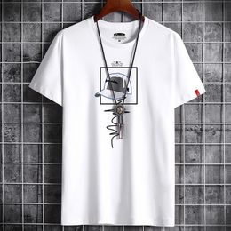 Men's TShirts est T Shirt for Men Clothing Fitness White O Neck Anime Man Tshirt For Male Oversized S6XL Men Tshirts Goth Punk 230720