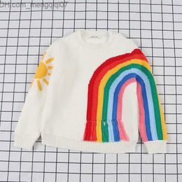 Pullover Children Sweaters Rainbow Long Sleeve Pullovers Toddler Girl Sweater Kids Winter Clothes Kids Sweaters Y1024 Z230721