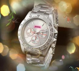 Super business switzerland highend mens watches stopwatch 43mm luxury fine stainless steel belt japan quartz movement waterproof super wristwatch gifts