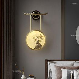 Wall Lamp Modern Chinese Style Living Room Bedroom Bedside Tea Study