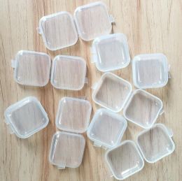 Square Empty Mini Clear Plastic Storage Containers Box Case with Lids Small Box Jewellery Earplugs Storage Box SN651 LL