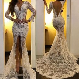 One-Shoulder ivory Evening Dresses Long 2021 New Mermaid Lace Islamic Dubai Saudi Arabic Formal Party Dress Prom Gowns241z