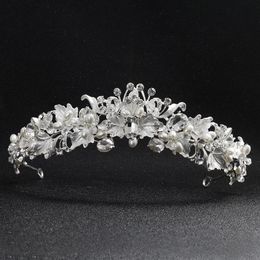 Evening Party Accessories Brand Silver Handmade New Bridal Wedding Crystal Rhinestone Hair Headband Headpiece Crown Tiara Prom Pag295v