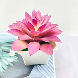 Decorative Flowers Artificial Succulent Flocking Plants Mini Fake Flower Succulents Plant Lotus Landscape Home Garden Arrange Decoration