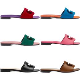 pantofole estive da donna Pantofole da donna Sandali firmati di marca Tacco piatto Moda Pelle versatile Comfort casual Infradito Taglia 36-42