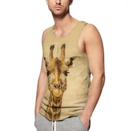 Men's Tank Tops Giraffe Top High Detail Schematics Vintage Summer Bodybuilding Man Design Sleeveless Shirts Plus Size 4XL 5XL