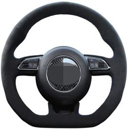 Hand-sewing Suede Car Steering Wheel Cover For Audi S3 8V Sportback S1 8X S4 B8 Avant S5 8T S6 C7 S7 G8 RS Q3 8U SQ5 8R263s