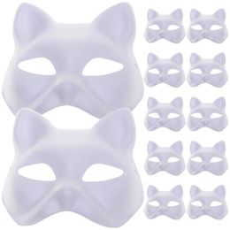 12pcs Blank Animal Masks Blank Diy Masks Prom Mask Hand Painting Masks Half Mask Prom Mask For Cosplay Party Kid Woman