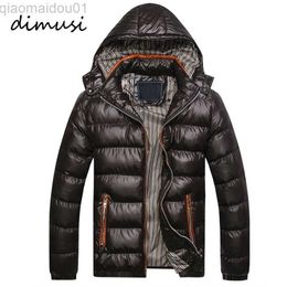 Men's Jackets DIMUSI New Men Winter Jacket Fashion Hooded Thermal Down Cotton Parkas Male Casual Hoodies Brand Clothing Warm Coat 5XL PA064 L230721