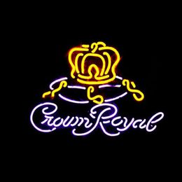 CROWN ROYAL Real Glass Neon Light Sign Home Beer Bar Pub Recreation Room Game Room Windows Garage Wall Sign215r