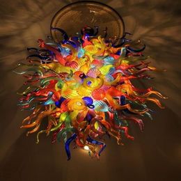 Spanish Multicolor Chandelier Pendant Lamps Style Hanging DIY Hand Blown Glass Chandeliers and Suspensions for House Decor270v