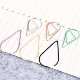 10PCS Modelling Paper Clips Metal Water Drop Shape Bookmark Memo Marking Clip Office School Stationery Supplies 1 5 2 5cm1259Y