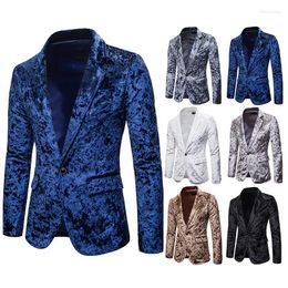 Men's Jackets Blazer Men Fashion Casual Solid Colour Single Breasted