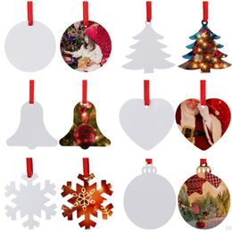 For Christmas Ornament Blank Printer Supplies Sublimation Metal Aluminium DIY Customize your picture 100 pieces lot340V