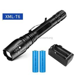 Professional Tactical Flashlight Super Bright 13000LM LED T6 Flashlight IP55 Waterproof Aluminium alloy Zoom Flashlights Torch 10w 18650 battery torches lamp