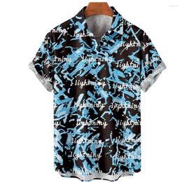 Men's Casual Shirts Large Shirt Street Style Hawaiian 3D Printing Summer Breathable Fashion Beach Short Sleeve Top