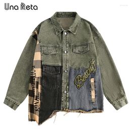 Men's Jackets Una Reta Retro Denim Jacket Men Clothing Streetwear Man Coat Quality Hip Hop Irregular Stitching Couple