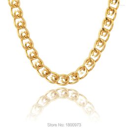 Choker Trendy Mother Gift Wide Ladies Chain For Women 0.7cm Gold Colour Charm Necklace Wholesale