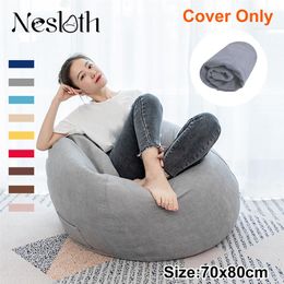 Nesloth Lazy BeanBag Sofa Cover Chair without Filler Velvet Lounger Seat Bean Bag Pouffe Puff Couch Tatami Living Room 70x80cm New T261i