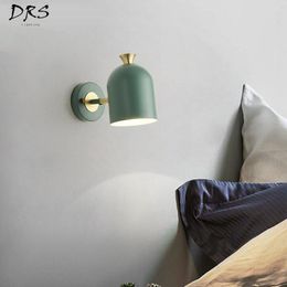 Wall Lamp Nordic Macaron Simple Modern Bedroom LED Creative Bedside Living Room Lights For Home Vanity Light