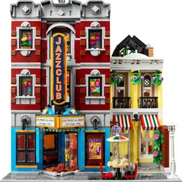 Action Toy Figures Creative Expert Jazz Club Pizzeria Shop Model Moc Modular Houses Building Blocks Bricks Compatible 10312 Kid Toys Birthday Gift 230721