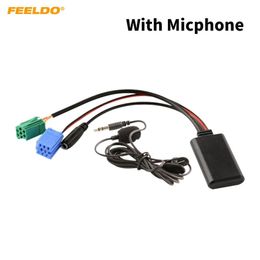 FEELDO Car Aux-in Wireless Bluetooth Adapter Module Audio Receiver With Micphone for Renault Double Plugs Host AUX Cable #3337269b