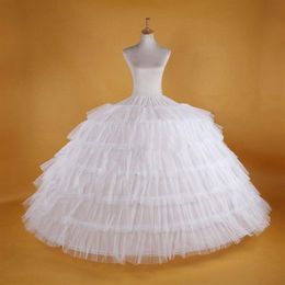 Big White Petticoats Super Puffy Ball Gown Slip Underskirt For Adult Wedding Formal Dress Large 6 Hoops Long Crinoline Brand New270l