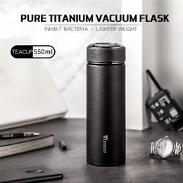 Pinkah Vacuum Insulated Water Bottle 550ml Double Wall Titanium Thermos Mug Outdoor Sports Travel Leak Proof Coffee Tea Cup 201204274w
