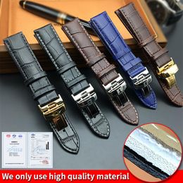 Watch Strap for Tissot PRC200 T17 T41 T461 T049 19mm Silver Butterfly Buckle Genuine Leather Watch Bands Strap 18mm 20mm 22mm237l