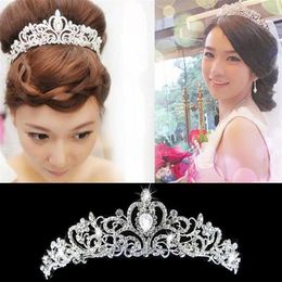 High Quality Tiara Crown Victorian Wedding Bridal Prom Pageant Silver Rhinestone Crystal Headband Hairband Jewelry 277z