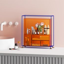 Acrylic desktop cosmetic storage box dressing table drawer type multi-layer shelf dustproof243l