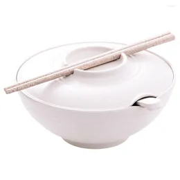 Bowls Japanese Rice Instant Noodle Ramen Chopsticks Household Large Soup White Bamboo Sushi Kitchen