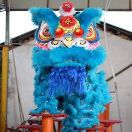 Yetişkin Aslan Dans Maskot Kostüm 2 Oyuncu Sütunları Çin Kültürü Kungfu Wushu Bahar Festivali Tatil Karnavalı Etkinlik Doğum Düzenleme D274D
