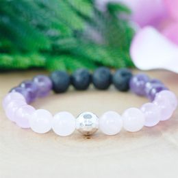 MG0958 Dainty Hematite Beaded Bracelet Natural Gemstone Stacking Bracelets Crystal Stretch EMF Protection Bracelet271D