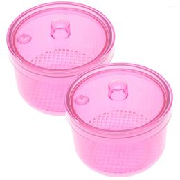 Storage Bottles 2 Pcs Stand Plastic Dental Bur Block Holder Organiser Oral Care Holes Burs Case