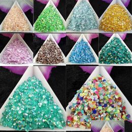 Rhinestones 10000Pcs/Bag Ss12 M Color Jelly Ab Resin Crystal Flatback Super Glitter Nail Art Strass Wedding Decoration Beads Non Fix Dhiiw