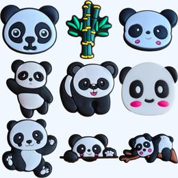 Shoe Parts Accessories Cartoon Cute Charms For Clog Sandals Unsex Decoration Party Birthday Gifts Panda Bamboo Charm Drop Delivery Otnjz