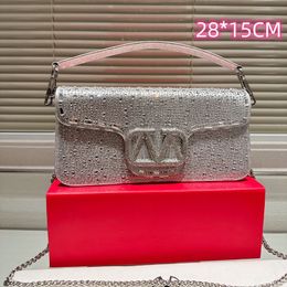 Вечерние вечерние сумки для дизайнеров Элегантная цепная сумка для плеча Lady Flash Crystal Sumbag 9 варианты
