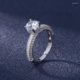 Cluster Rings DIWENFU Genuine 925 Sterling Silver 1.5 Diamond Jewelry Ring Women Oval Fine Anillos De Bizuteria