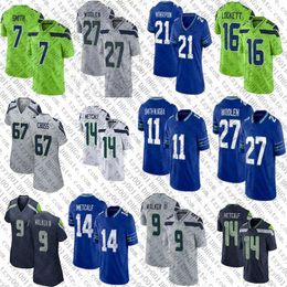 Jaxon Smith-Njigba Devon Witherspoon Custom Football jersey Geno Smith DK Metcalf Tariq Woollen Kenneth Walker III Tyler Lockett Bobby Wagner Julian Love Jamal Adams