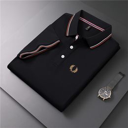 Men's Polos High End Brand Business Short Sleeve Polo Shirt Lapel 2023 Summer Trend Embroidery Casual Tshirt Luxury Clothing 230720